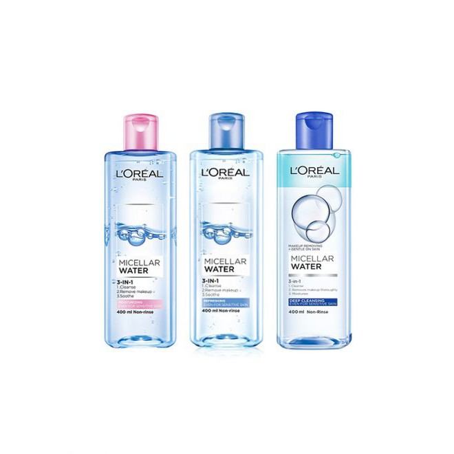 Nước tẩy trang Loreal Paris 3-in-1 Micellar Water 95ml - 400ml