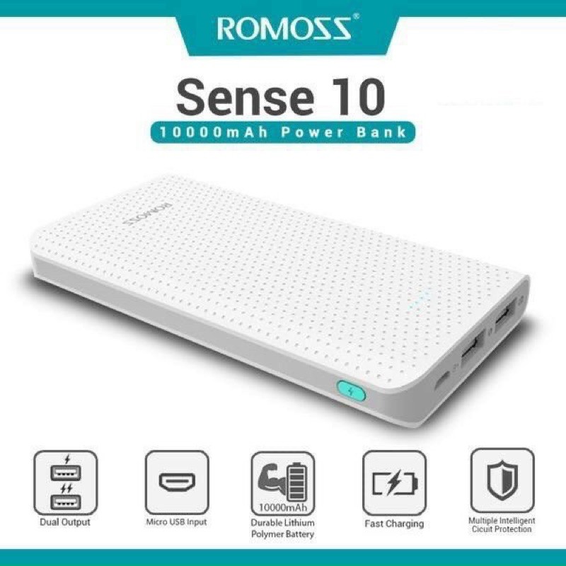 Pin dự phòng Romoss Sense 10 10.000mAh, sạc nhanh
