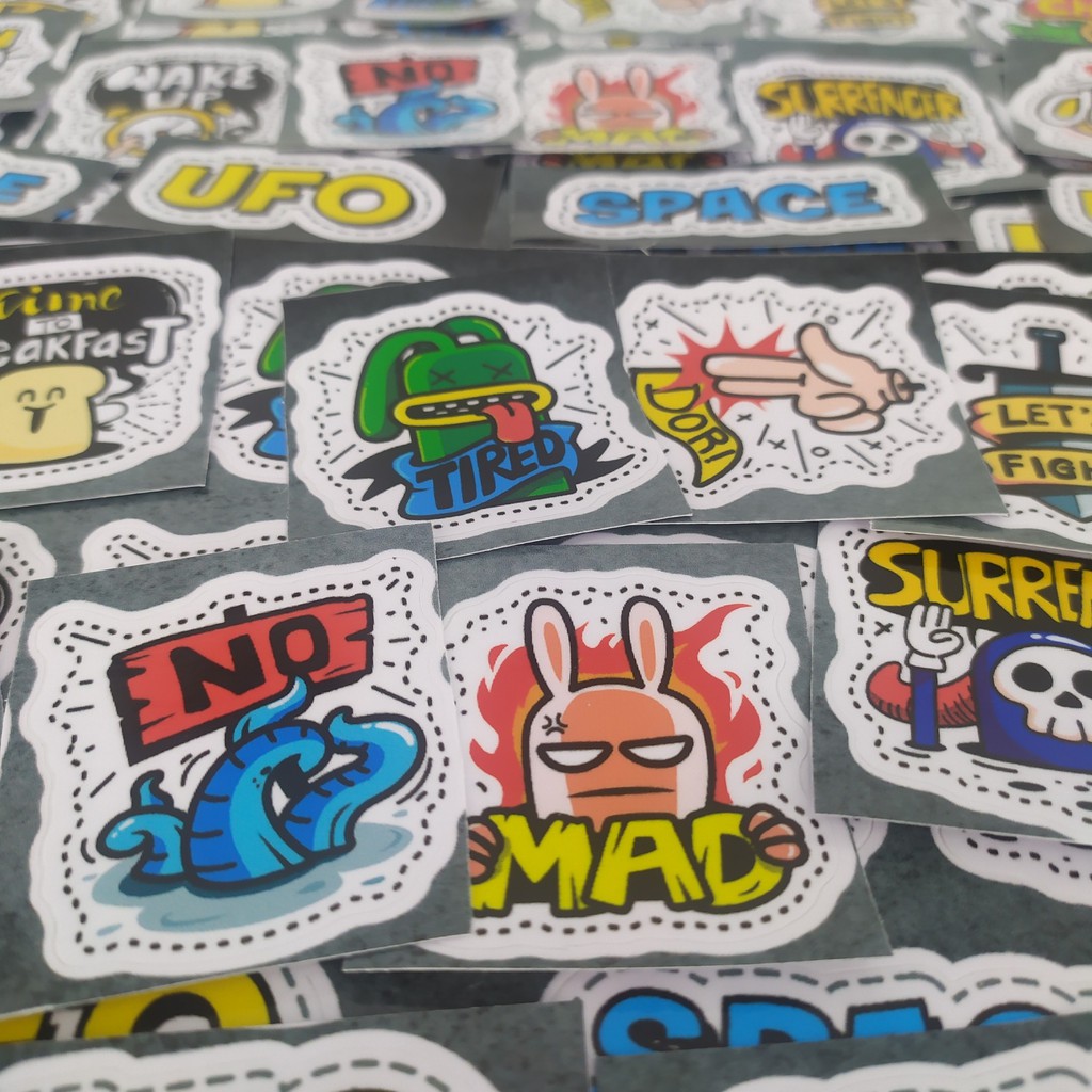 [Mã 12LSSALE giảm 100% đơn 50k] Tem dán Sticker chống nước dán lapptop, máy tính, mũ bảo hiểm