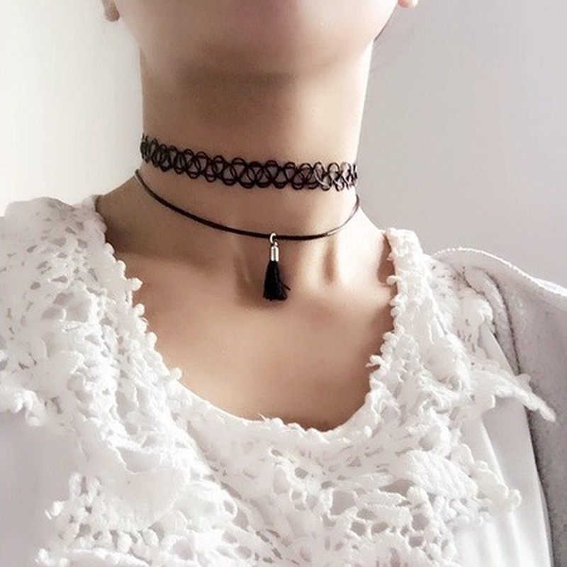 Vòng cổ mẫu 210823 thiết kế ren ngắn phong cách Hàn Quốc đơn giản