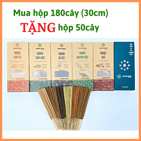 6 loại Nhang sạch Dương Minh 100% tự nhiên Cam Sả nhang Bồ Kết nhang Thảo mộc nhang Quế nhang Trầm nhang Khuynh Diệp