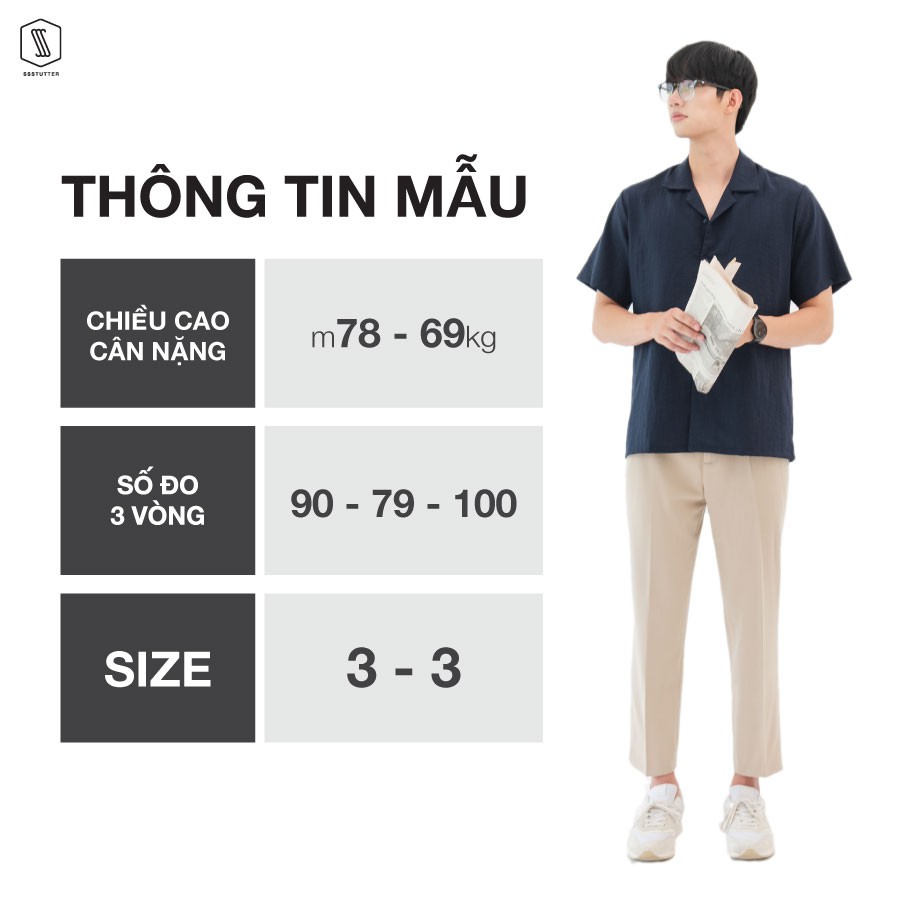 Áo sơ mi nam ngắn tay thiết kế cổ cuba SSSTUTTER vải Linen 5 màu Cuba Shirt | BigBuy360 - bigbuy360.vn