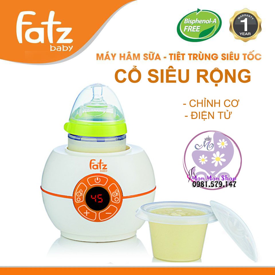 [BH 12 tháng] Máy hâm sữa điện tử bình cổ siêu rộng FB3028SL Fatzbaby ( Fatz Baby) thương hiệu Hàn Quốc