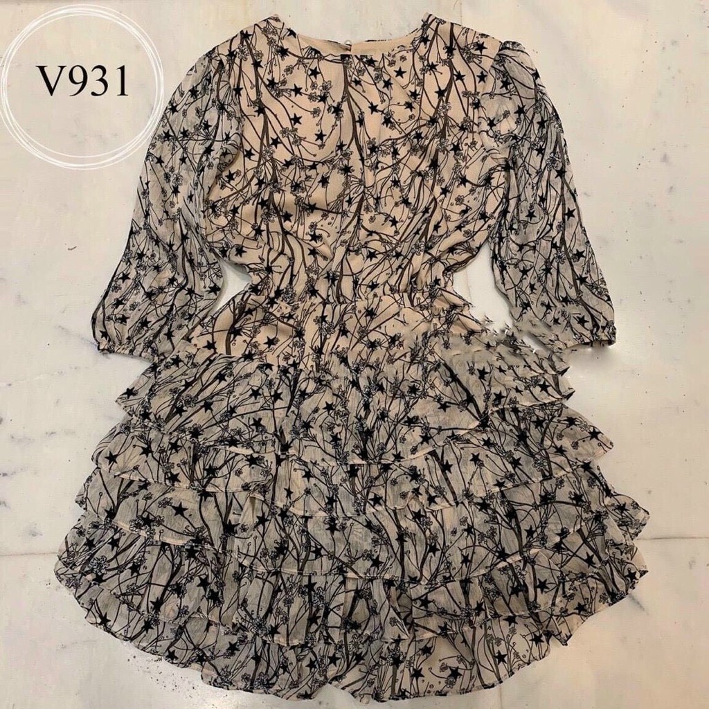 [ Mã FAMAYWA2 giảm 10K đơn 50K] đầm tầng xòe bông lụa cổ tròn ngắn tay | BigBuy360 - bigbuy360.vn