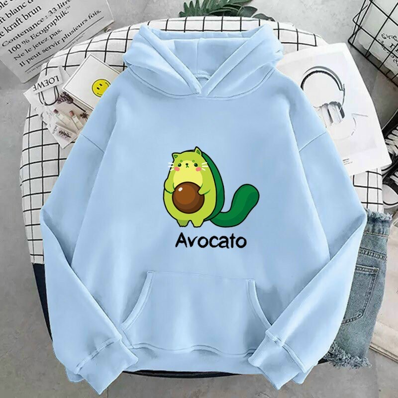 Áo Hoodie Nỉ Bông In Họa Tiết Bơ AVOCATO Form Rộng Unisex Nam Nữ Ulzzang KUN