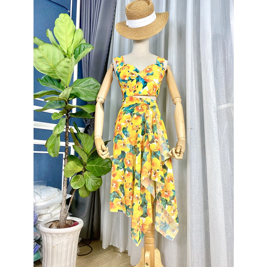 Set bikini 3 món đi biển,đồ đi biển kèm khăn quấn cho các nàng cá tính phong cách