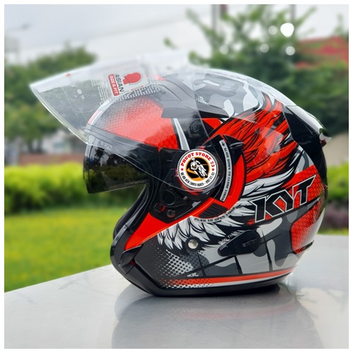 Mủ bảo hiểm Kyt 3/4 Venom Tem ANDI GILANG ( Cánh chim ) có kính chính hãng.