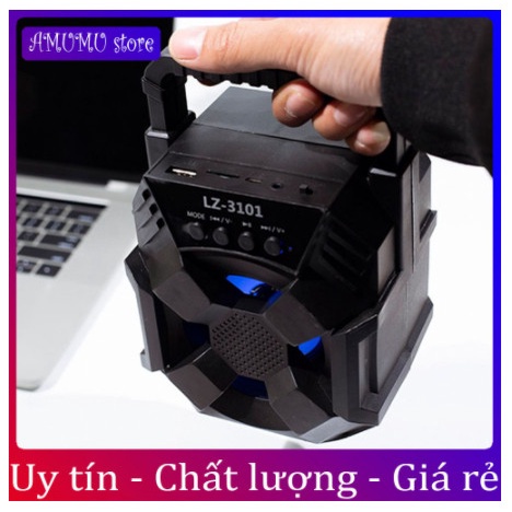 Loa Bluetooth mini xách tay lz3101 - lz3103 nhỏ gọn âm thanh siêu hay đèn led nhấp nháy Hỗ trợ cắm thẻ nhớ, USB