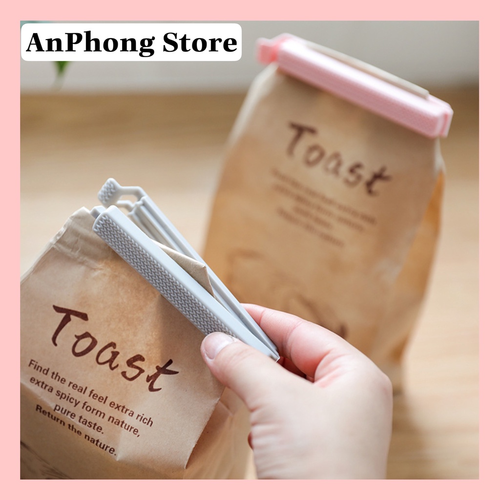 Dụng Cụ Kẹp Nhựa Niêm Phong Miệng Túi Thực Phẩm Chống Ẩm Tiện Dụng Dạng Dài Màu Bắc Âu.