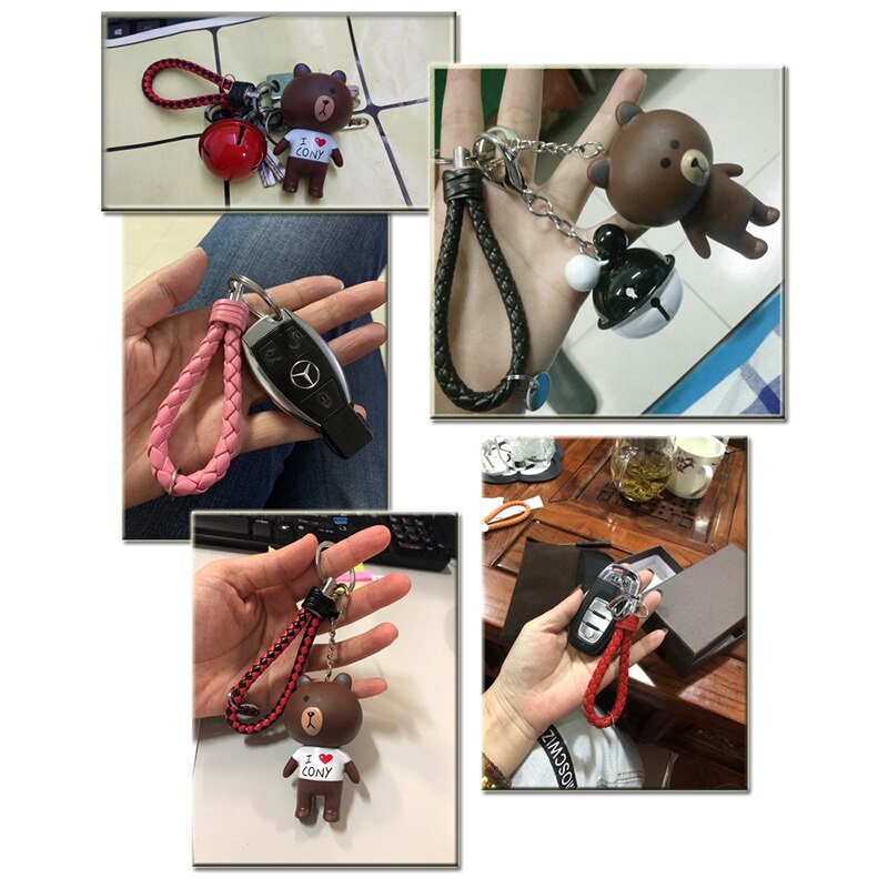 Móc khóa dây da bện thủ công chuyên dụng thời trang cho nam nữ