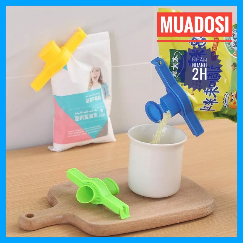 Dụng Cụ Kẹp Miệng Túi Miệng Bao Có Nắp Đổ Tiện Lợi
