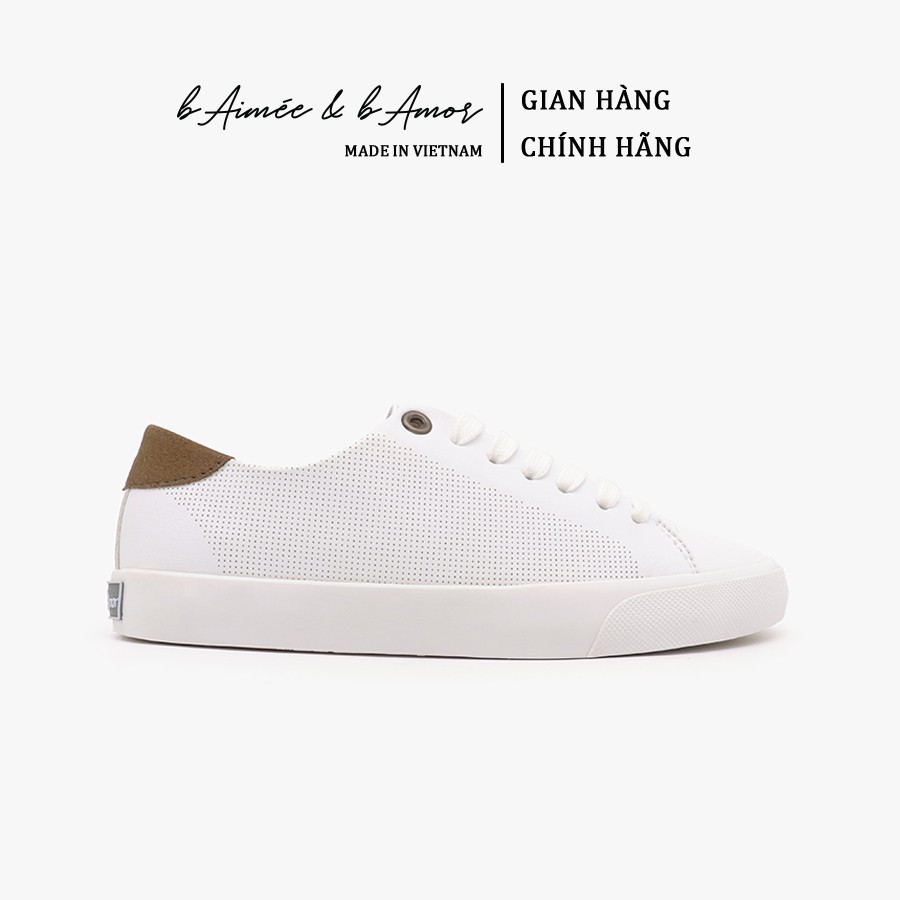 Giày Sneaker Nữ bAimée & bAmor Thể Thao Màu Trắng Cổ Thấp Đế Bằng Phong Cách Hàn Quốc Chính Hãng Đẹp Cao Cấp - MS0962