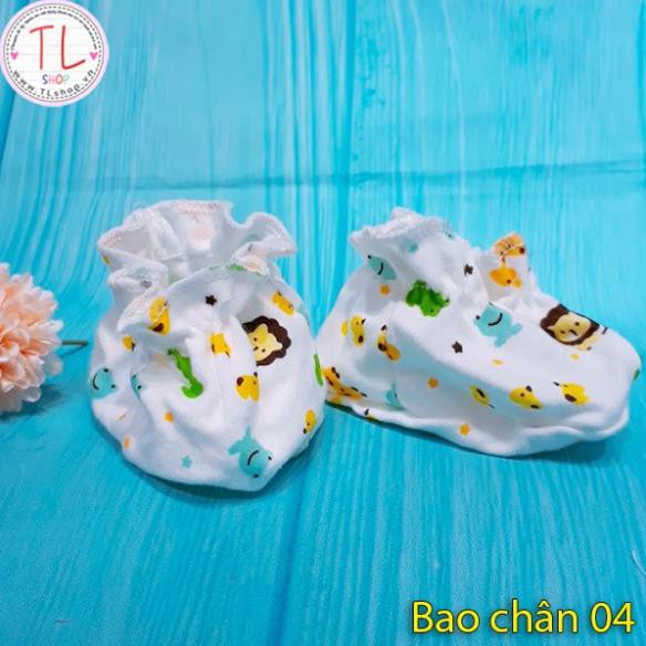 Bao chân cotton mềm mại in họa tiết đáng yêu cho bé