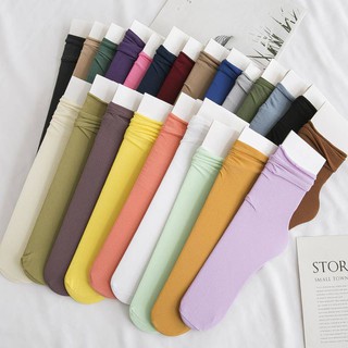Tất nam nữ cổ cao phong cách Hàn Quốc chất nhung, thấm hút tốt