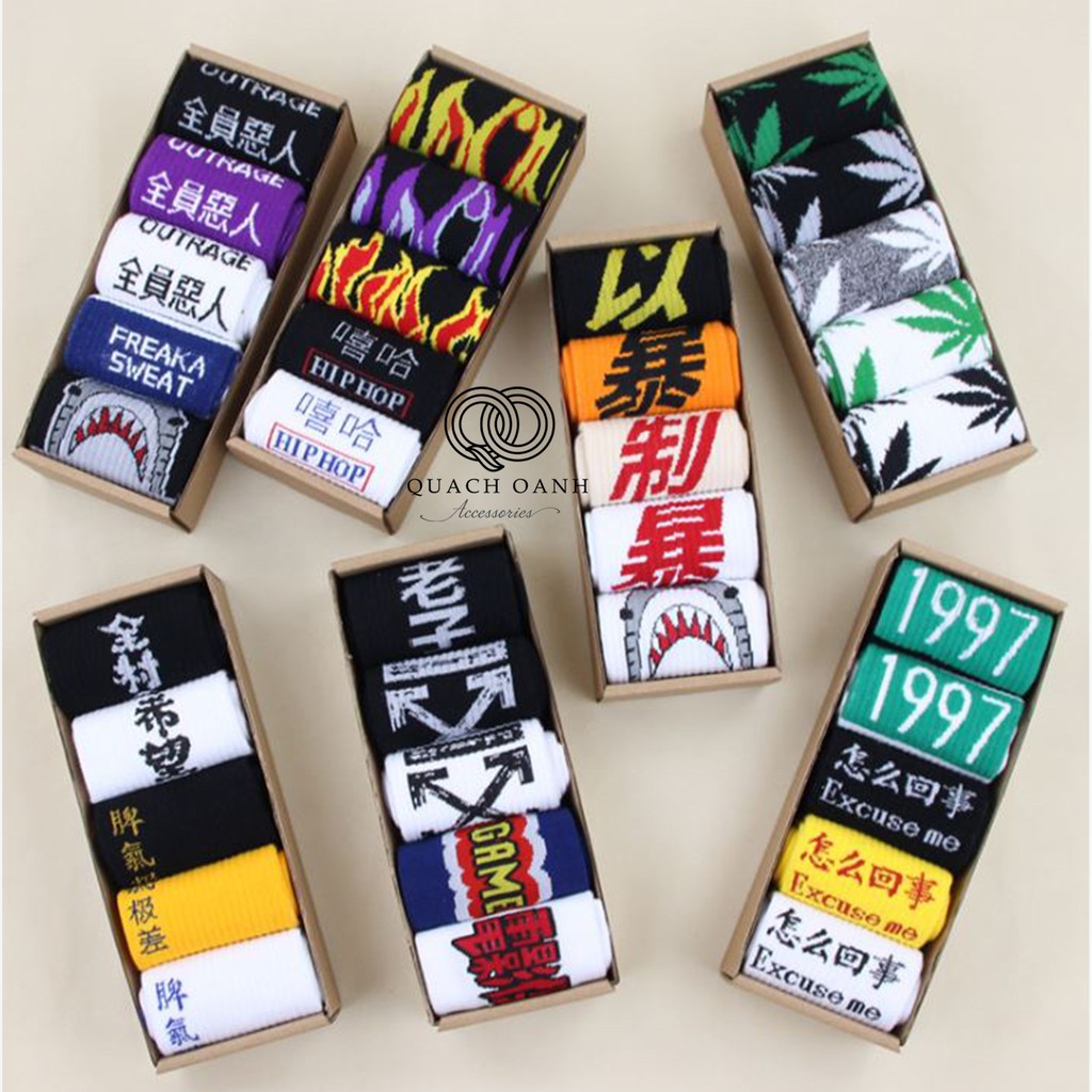 Tất vớ thể thao cổ cao họa tiết cá tính 1 - TT12