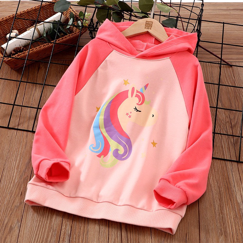 Áo nỉ hoodie có mũ hãng Mamdadkids cho bé gái họa tiết ngựa Pony