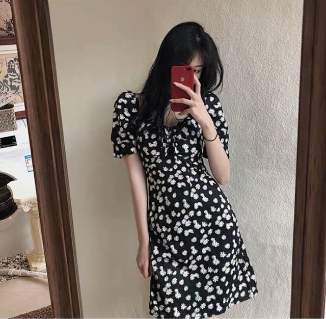 Đầm daisy rúm ngực ( (hàng như hình, không giống cho trả, shop bù tiền ship, đừng kêu chụp xem chơi rồi im re)