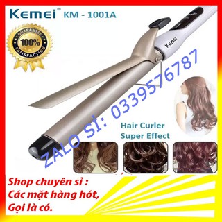 Máy làm xoăn tóc, máy tạo sóng tóc 4 mức chỉnh nhiệt kemei 1001a chính hãng, đa năng - tự động - nhỏ gọn