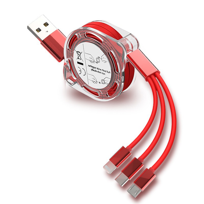 Dây cáp sạc 3 trong 1 thích hợp cho Iphone Samsung Oppo Vivo Xiaomi