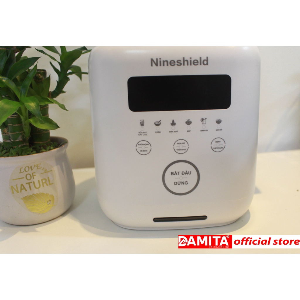 Máy làm sữa hạt đa năng NineShield KB-503 sữa đậu nành xay sinh tô nấu cháo 800W mạnh mẽ dễ vệ sinh màu trắng BH 12 thag