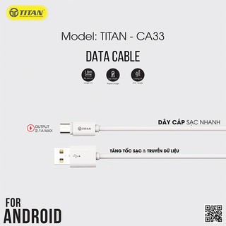 Cáp 1m 2.1A Chân Micro TITAN - CA33