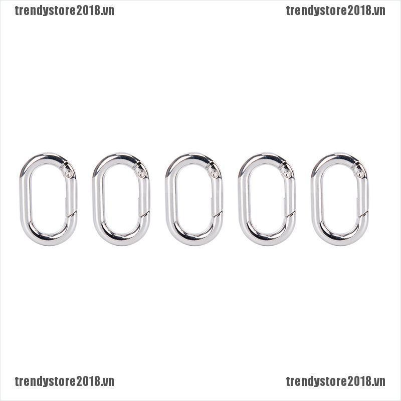 Bộ 5 móc khóa oval bằng hợp kim tiện dụng dùng ngoài trời chất lượng cao