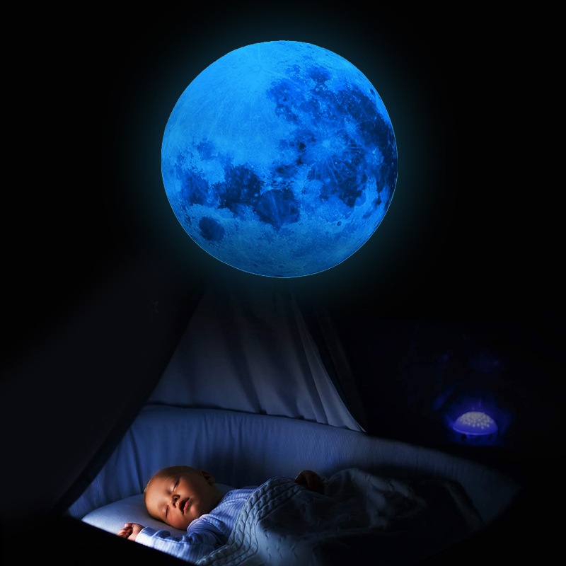 Giấy dán tường hình mặt trăng phản quang đẹp mắt