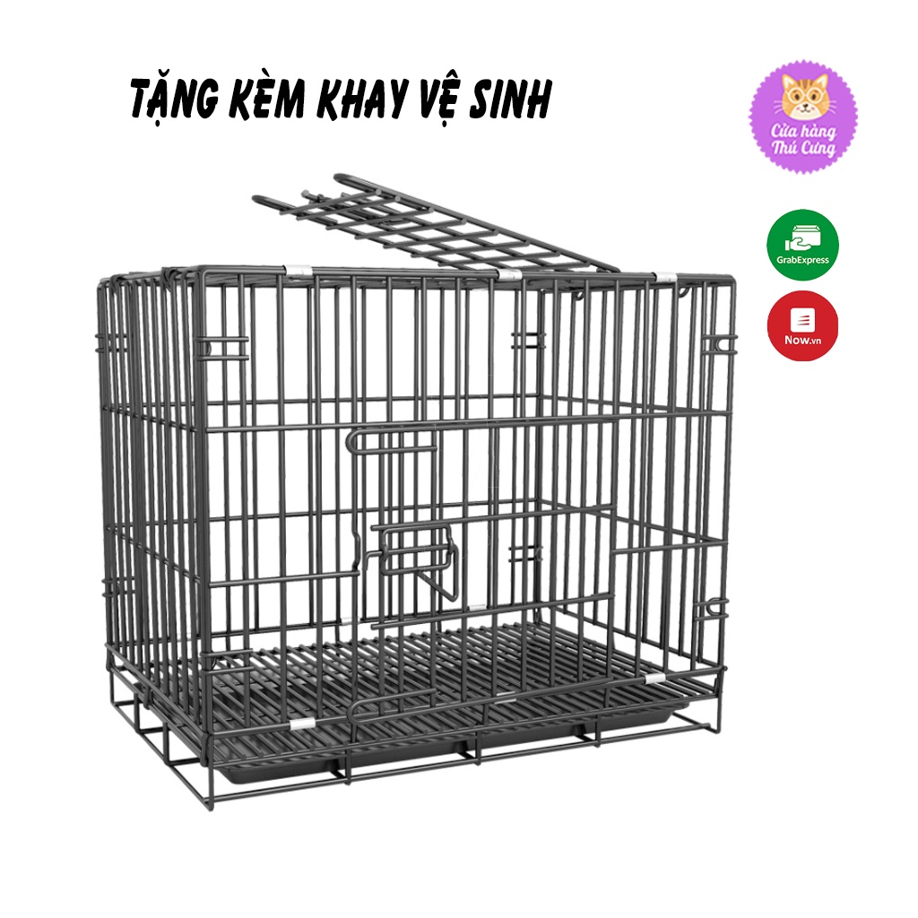 Chuồng Chó Mèo Lồng Chó Mèo Sơn Tĩnh Điện Tặng Kèm Khay Vệ Sinh - Pet Cưng