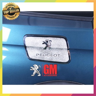 Ốp nắp bình xăng peugeot 3008 và 5008, nhựa abs mạ crom lô gô peugeot nổi bật