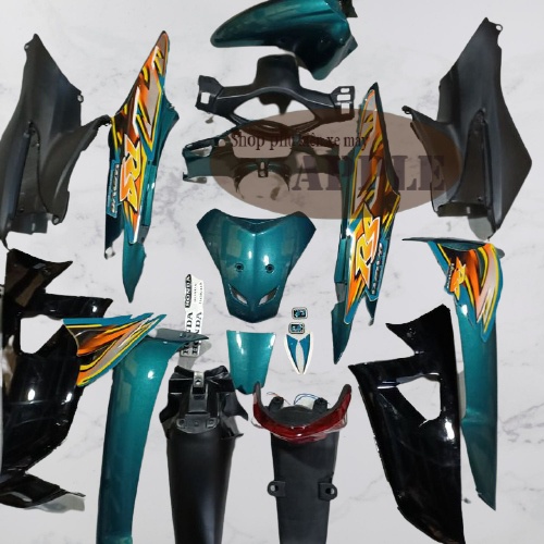 Dàn áo nhựa nguyên sinh ABS cao cấp gắn xe Wave RS - Wave Anpha - S100 đời 2006 đến 2016 Màu Xanh Rêu - SPA-DG