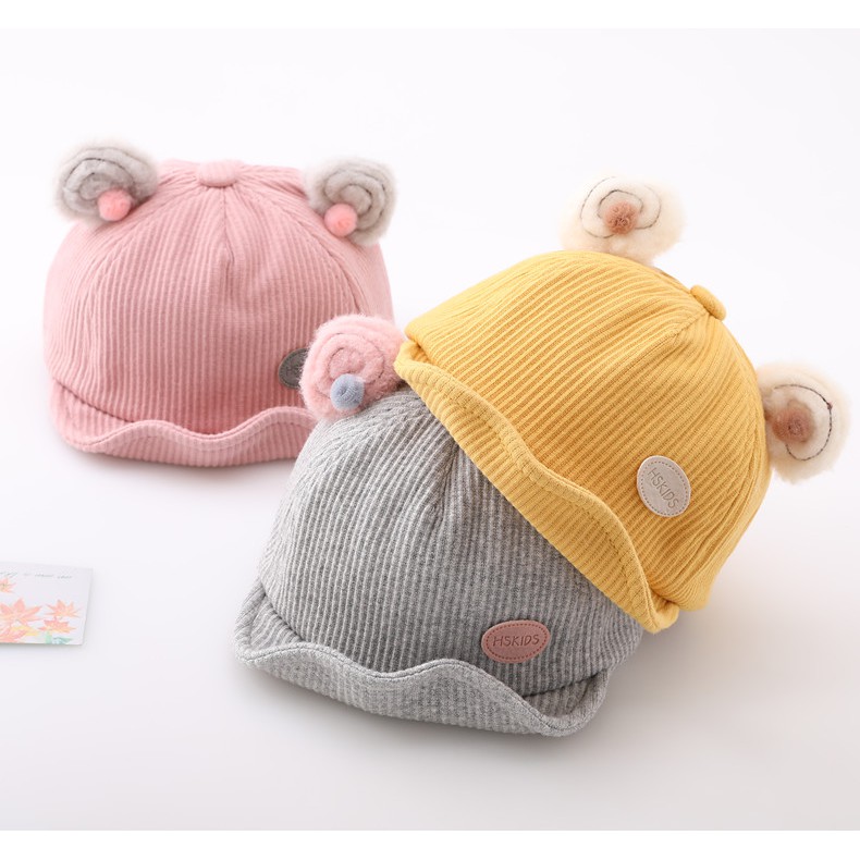 Mũ Lưỡi Trai Vải Cotton Mềm Vành Nhỏ Thời Trang Mùa Xuân Cho Bé