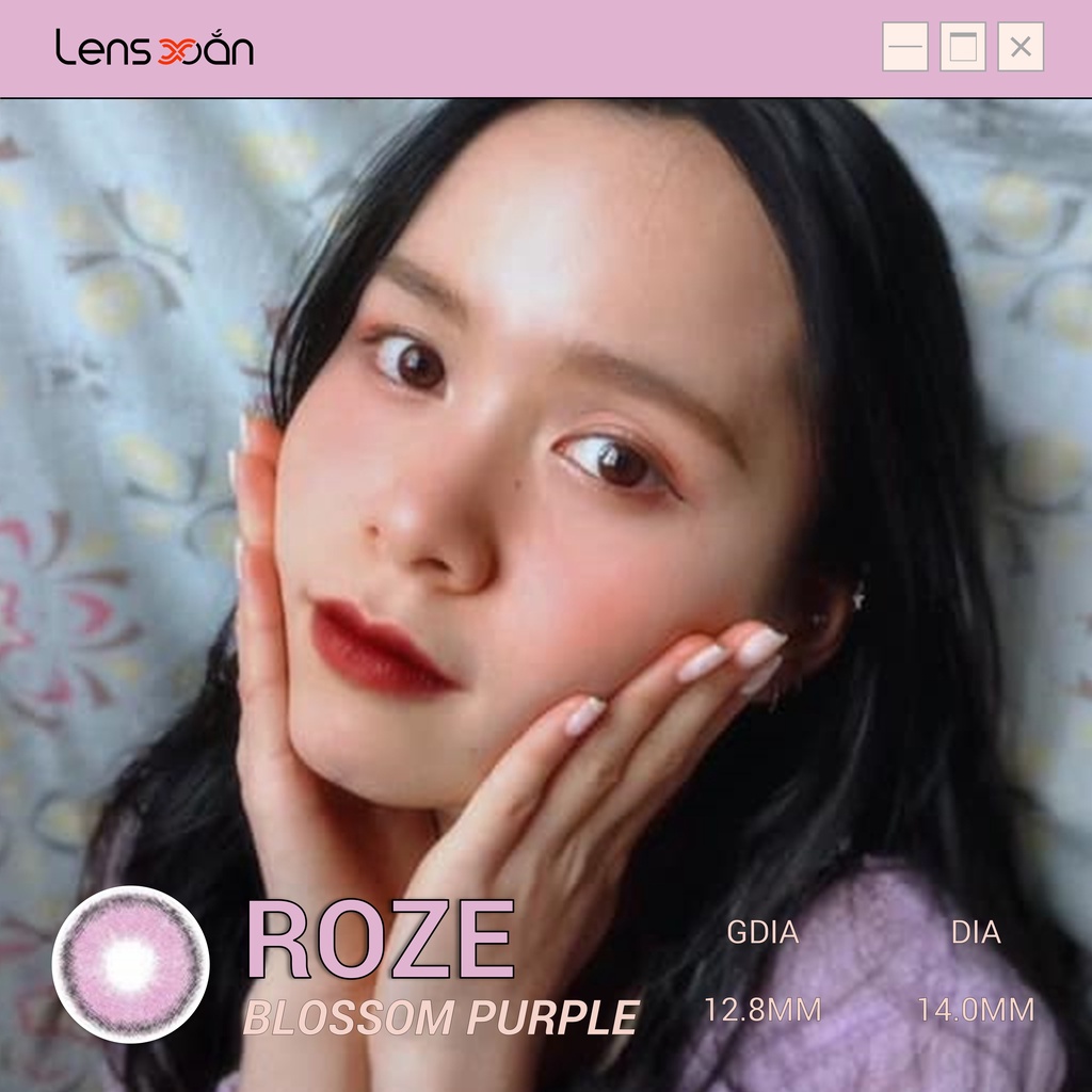 KÍNH ÁP TRÒNG ROZE BLOSSOM PURPLE CỦA B.S.COR: LENS HỒNG TÍM SIÊU TỰ NHIÊN 6 tháng | Lens Xoắn (GIÁ 1 CHIẾC, ĐỌC LƯU Ý)