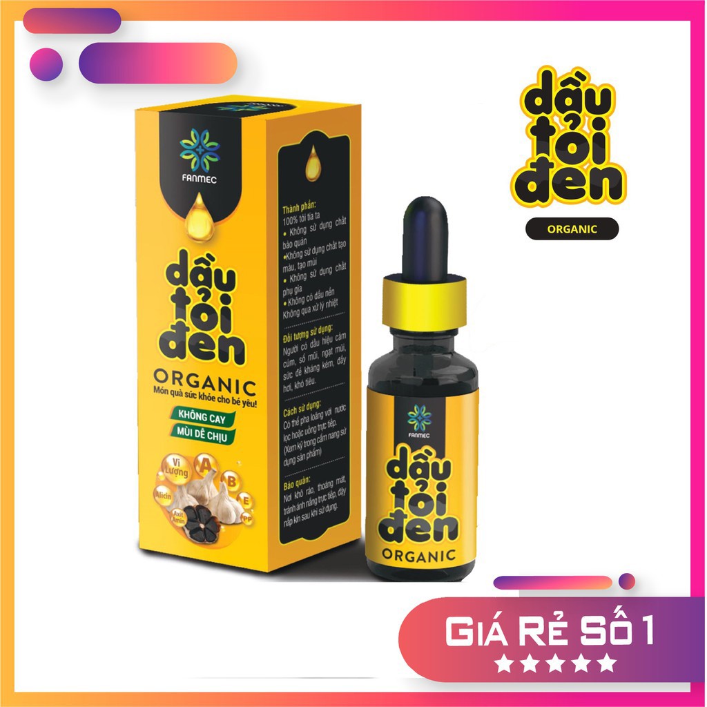DẦU TỎI ĐEN ORGANIC ( Hỗ trợ điều trị Dứt Điểm Ho, Sổ Mũi, Cảm Cúm, Cảm Lạnh, Khò Khè Khó Thở, tăng sức đề kháng cho bé) | BigBuy360 - bigbuy360.vn