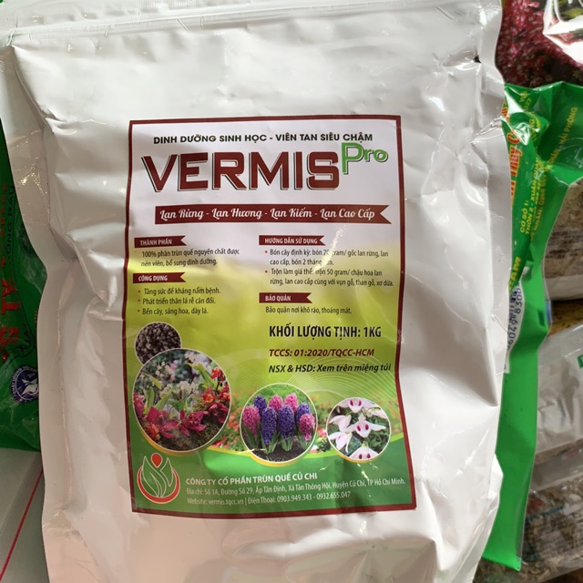 PHÂN TRÙN QUẾ DẠNG VIÊN - TAN SIÊU CHẬM VERMIS PRO GÓI 1kg