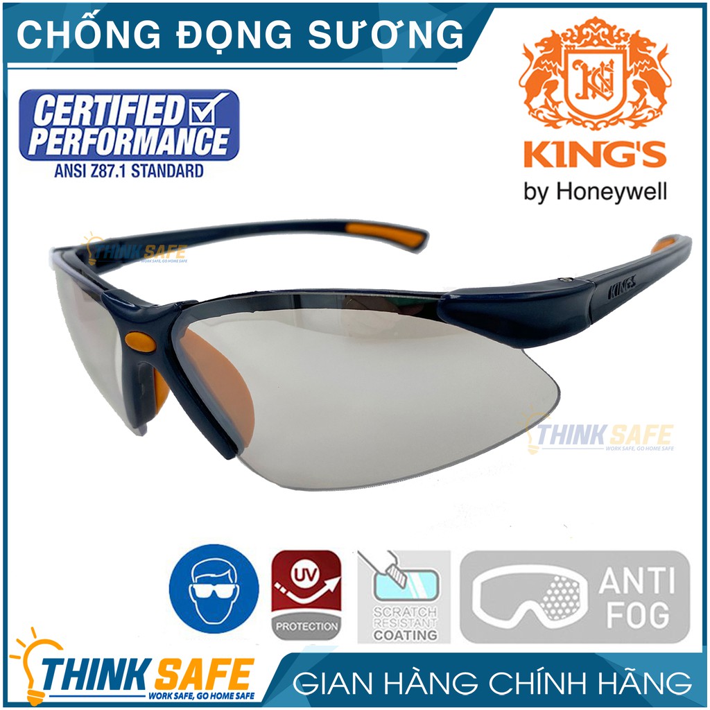 Kính bảo hộ đa năng King's Thinksafe, Mắt kiếng chắn bụi, chống chói, chống tia UV đi đường, bảo vệ lao động - KY313B