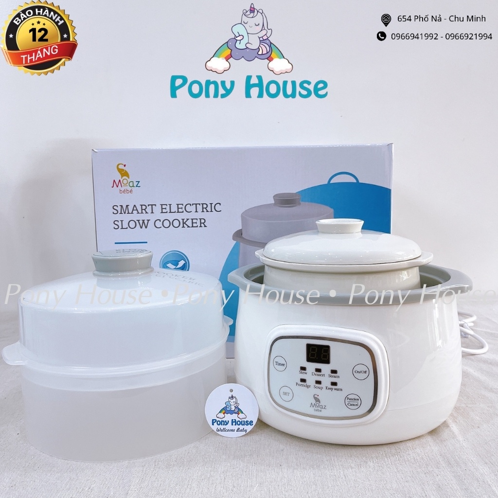 Nồi Nấu Cháo Chậm Moaz BéBé (MB-030) 1.5L - Ninh, Hầm Giúp Cháo Ngon, Mịn Sánh Nhuyễn Chính Hãng Bảo Hành 1 Năm