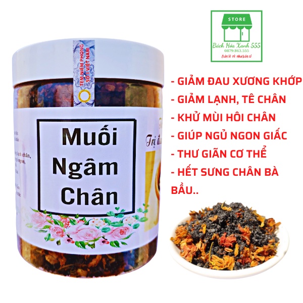 Muối ngâm chân thảo dược, muối ngâm khử mùi hôi chân giúp thải độc tố, giảm đau xương khớp - 500gr