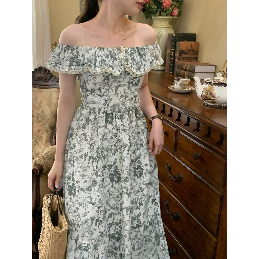 Đầm Hoa Không Tay Nhún Bèo Phong Cách Retro Pháp 62796