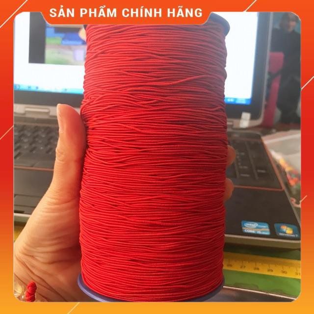 Dây thun chỉ đỏ, dây thun xỏ vòng, dây xâu vòng có Độ Co Giãn đàn hổi, dây màu đỏ
