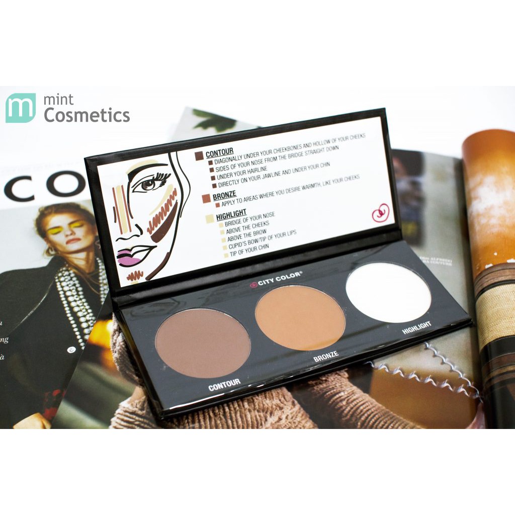 Phấn tạo khối 3 ô City Color Contour Effects Palette cao cấp [ hàng chuẩn EU ] | BigBuy360 - bigbuy360.vn