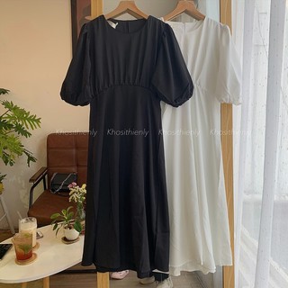 Váy suông rã ngực tay bồng basic