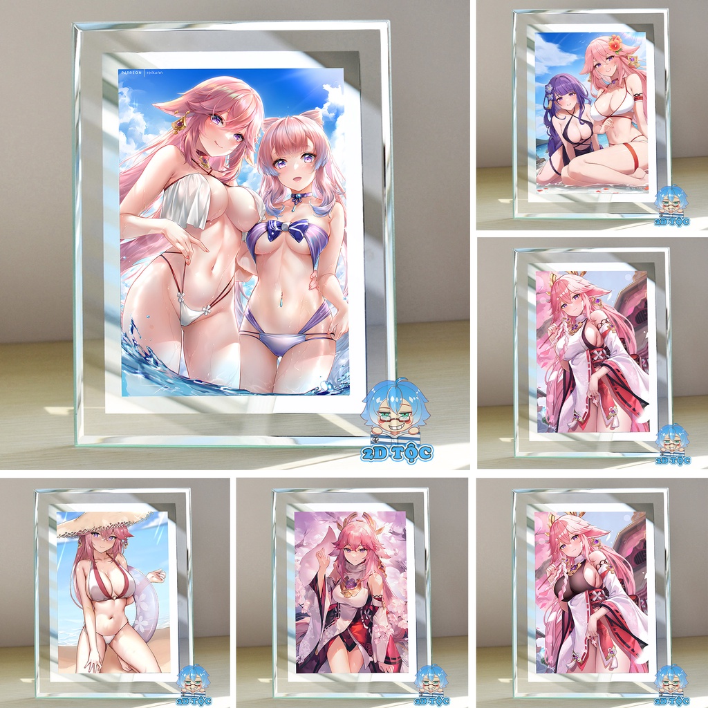 Khung ảnh kính Yae Miko (7) Genshin Impact  by 2D Tộc Shop