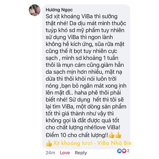 [VIBA] Xịt khoáng tươi nguyên chất 100ml Khoáng Tươi ViBa dưỡng ẩm, bù khoáng, khóa lớp trang điểm, kiềm dầu | BigBuy360 - bigbuy360.vn