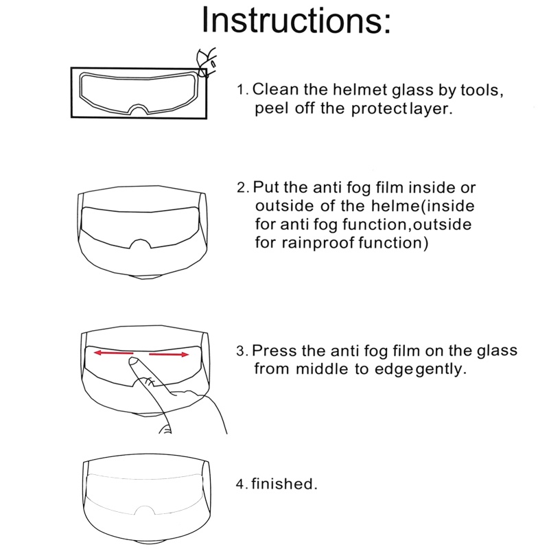 Miếng Dán Trong Suốt Chống Sương Mù Bảo Vệ Toàn Diện Cho Mũ Bảo Hiểm