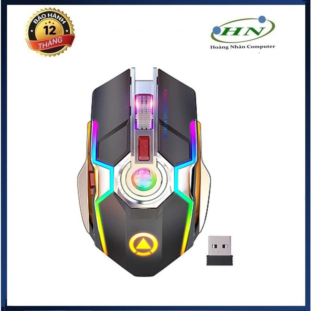 [Mã SKAMSALE03 giảm 10% đơn 200k] Chuột A5 Không Dây Chơi Game Sạc Pin Im Lặng Ergonomic 7 Phím Đèn Nền RGB 1600 DPI