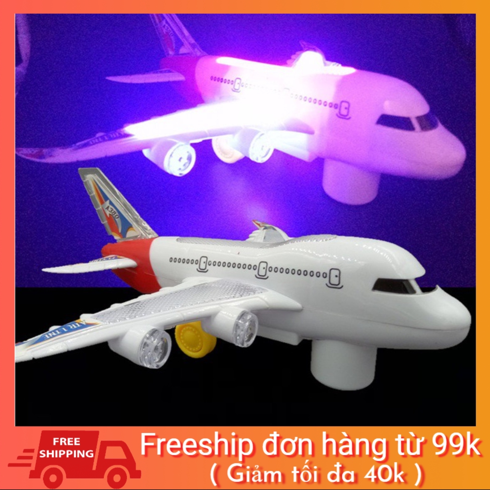 Đồ chơi máy bay đụng tự quay đầu có đèn và nhạc cho bé yêu