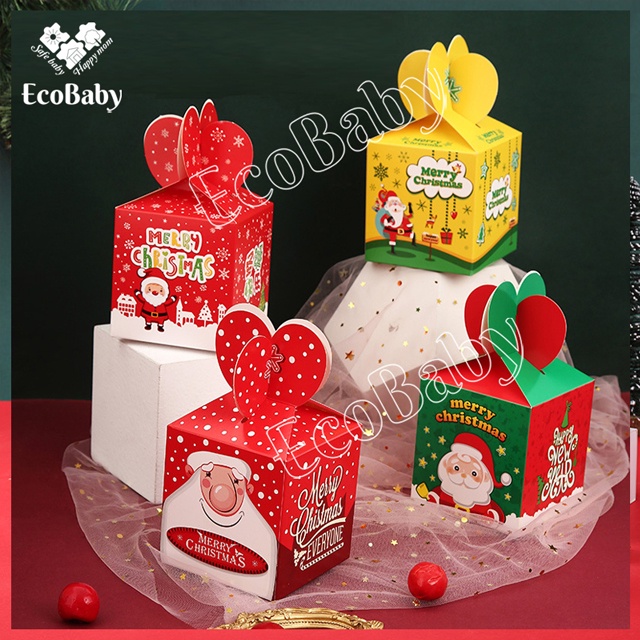 Combo 6 Hộp Giấy Đựng Quà Giáng Sinh Noel Dễ Thương - EcoBaby