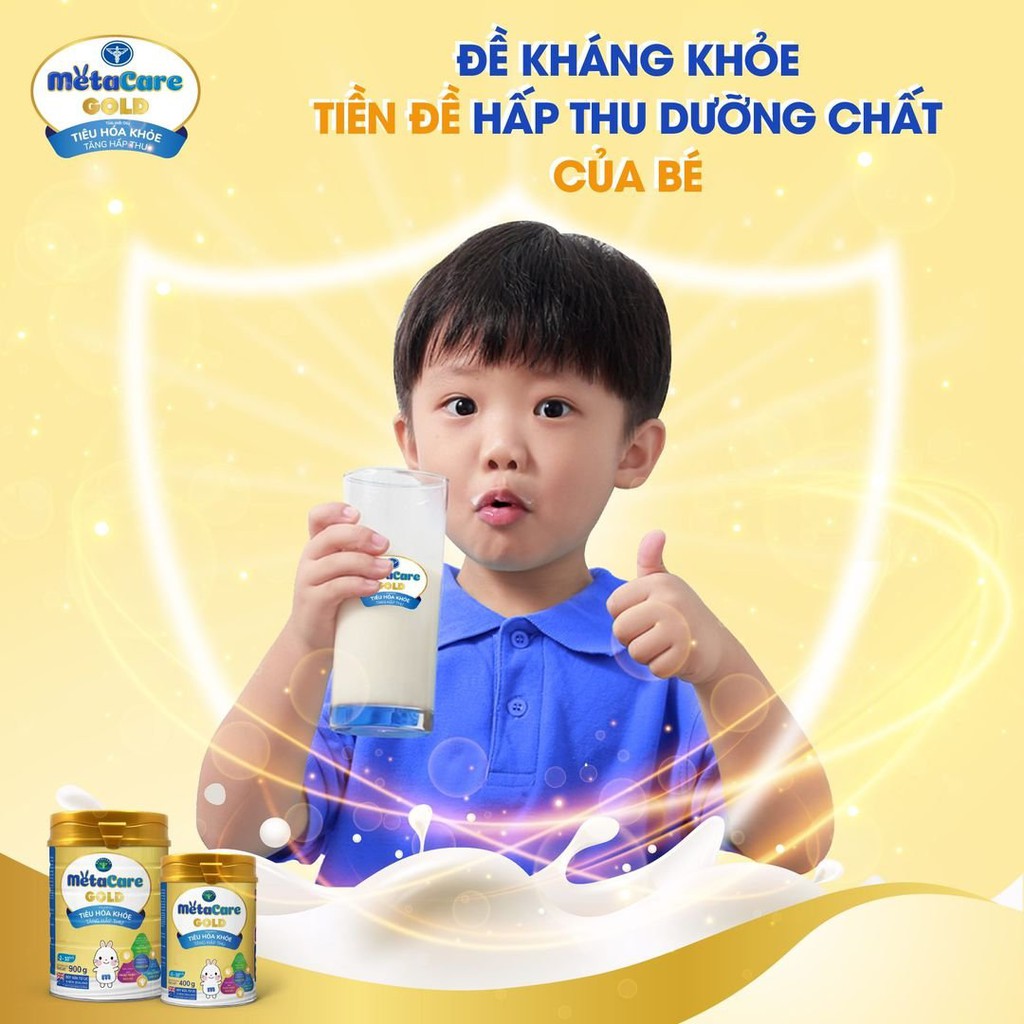 Sữa bột Nutricare MetaCare Gold 2+ giúp trẻ tiêu hóa khỏe, tăng hấp thu (900g)