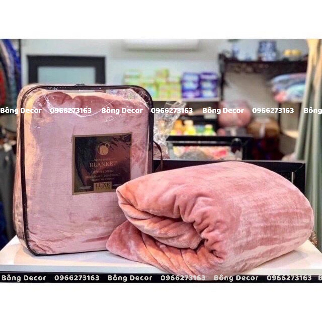 Chăn Lông Tuyết Mềm Mịn, Chăn Lông Blanket Cao Cấp 2,3kg Loại 1 Có Túi Xách