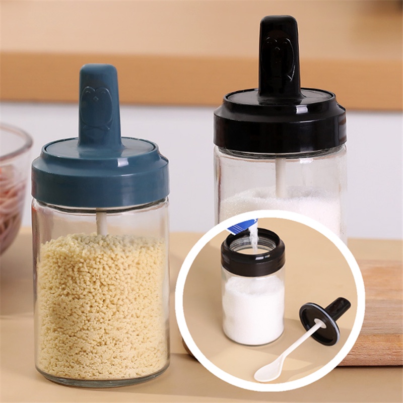 Hộp Đựng Gia Vị Kèm Muỗng Và Nắp Đậy Tiện Dụng Cho Nhà Bếp